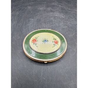 Vintage Bliss Bros. Powder Compact - Gold Metal Rouge Pot - 1940s